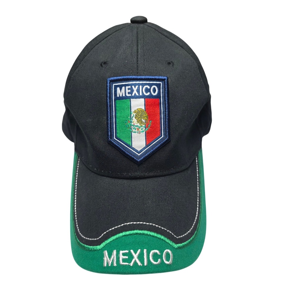 Rhinox Mexico Soccer Hat Black Green‎ Adjustable Cotton Baseball Cap RN110473